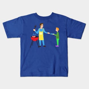 Father Grilling BBQ Kids T-Shirt